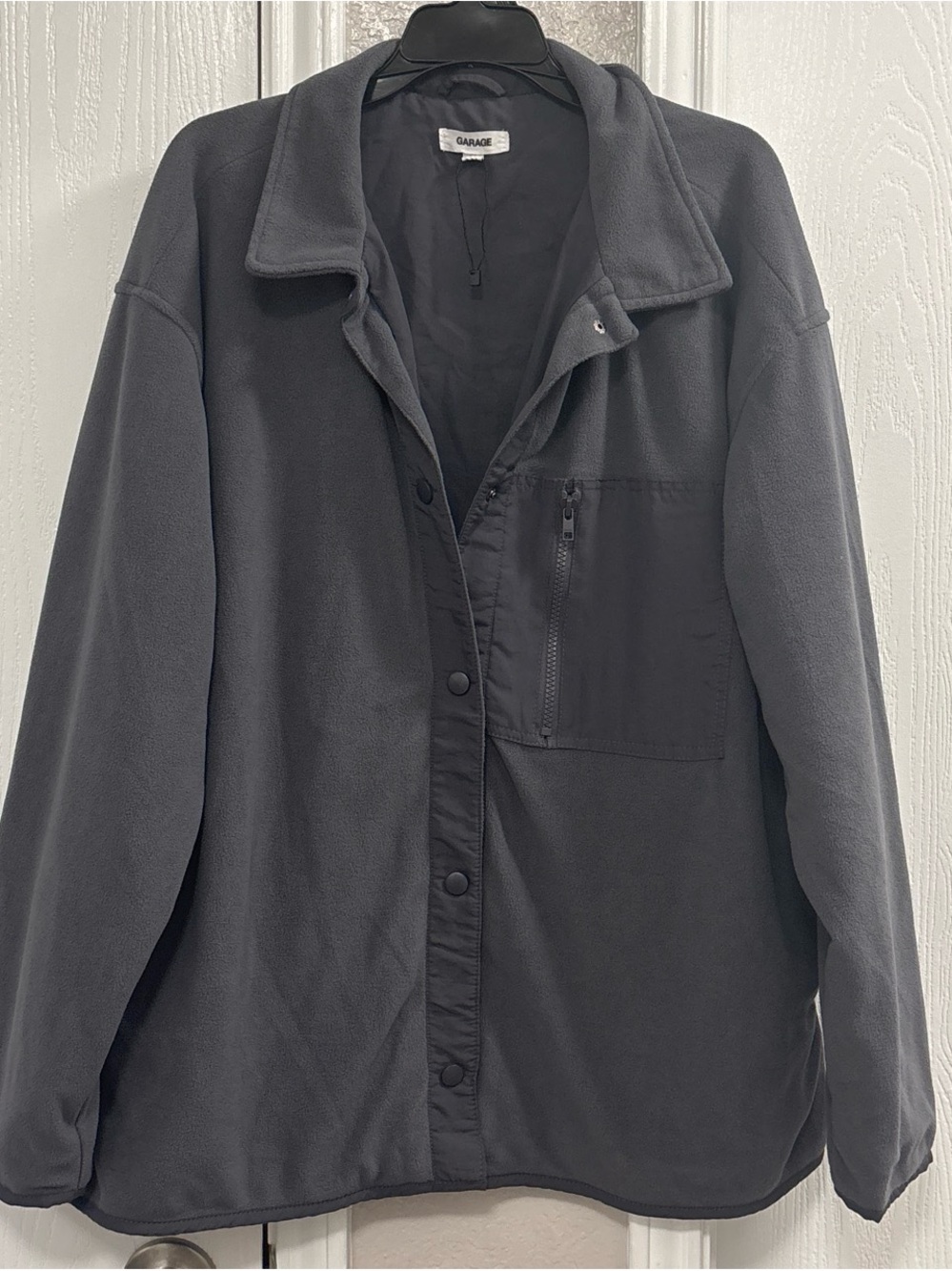 Garage Men's Charcoal Button-Front Fleece Shirt Jacket